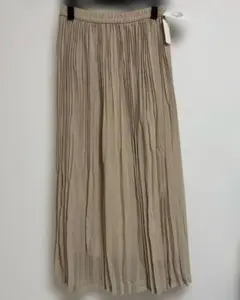 no.1509 新品未使用 ベージュ シフォンジョーゼットプリーツスカート