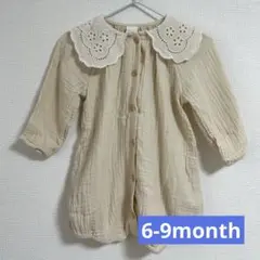 H&M 刺繍付きベージュシャツ