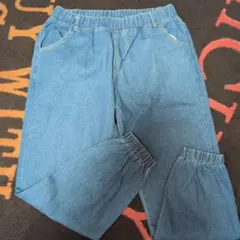 デニムブルー ウエストゴム パンツ