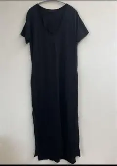 夏物最終値下げ‼️【新品タグ付き】FIGARO黒マキシ丈 ワンピース 半袖 Ｆ