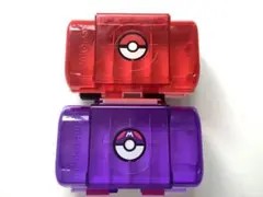 [z481]ポケモン カード収納ボックス 赤 紫 2個セット