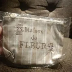 Maison de FLEUR ストライプポーチ　くま　ベアー