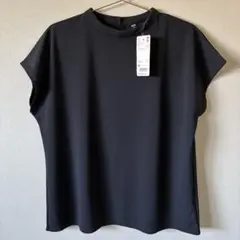 新品タグ付き UNIQLO ユニクロ クレープジャージースタンドカラーT M
