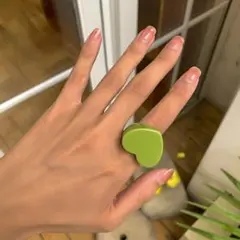 レディースリング かわいい グリーン アクセサリー ハート 原宿 ポップ