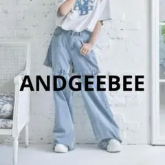 ANDGEEBEE アンジービー ワイド デニム バックオープン スリット