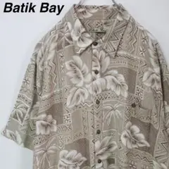 【XLサイズ】バティックベイ 総柄シャツ アロハシャツ ネイティブ柄 ヤシの木