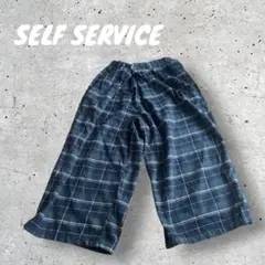 SELF SERVICE セルフサービス　チェック柄　ガウチョパンツ Mサイズ