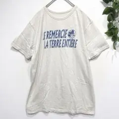 フェリシモ　半袖Tシャツ　ロゴ　綿100% 伸縮　カジュアル　シンプル　メンズ