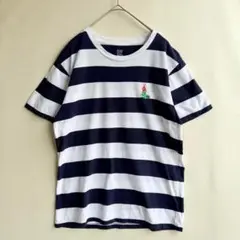 グラニフ　はらぺこあおむし　S Tシャツ　ボーダー　ホワイト×ネイビー　絵本