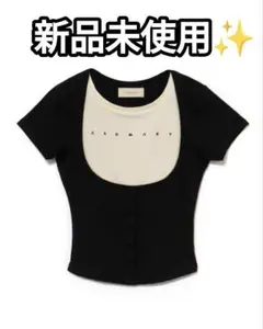 ANDMARY andmary Mary logo tops black　即納