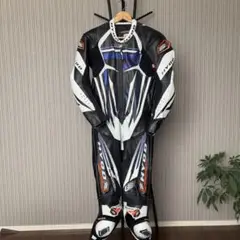 HYOD 革ツナギ 青黒白 膝プロテクター付き HYOD エアバッグ対応レーシングレザースーツ | ALDANA RIDE RIDE