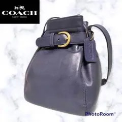 美品✨オールドコーチ✨巾着✨クラブタン✨ショルダーバッグ✨4156✨紺✨USA