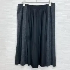 Gabardine k.T ギャバジン　スカート 42/LL グレー/黒