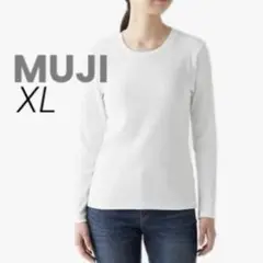 美品✨️MUJI★無印良品 Tシャツ ストレッチリブ編みクルーネック長袖Tシャツ