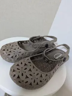 polkapolka ポルカポルカ ベージュラバーサンダル Lサイズ 24センチ