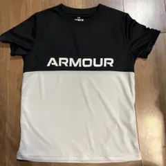 140 Under Armour Tシャツ 黒/白 YM/JM/J-M