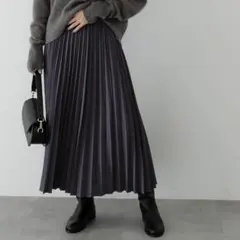 【超美品】アーバンリサーチ スウェードタッチ プリーツ ロングスカート