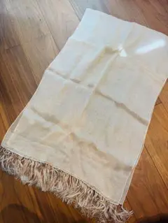 ラメストール　フリンジ付き　ベージュ