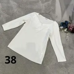 destyle 長袖トップス　ロングTシャツ　白系　わけあらり　M