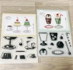 クリアスタンプ プリンアラモード クリームソーダ セリア アミファ 2種