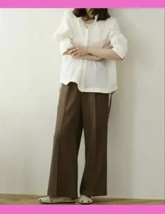 【新品】NOÂHL サイドレースワイドパンツ　ブラウン　Lサイズ