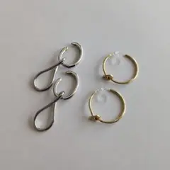 シルバー ゴールド イヤリング セット 美品