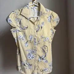 ナラカミーチェ スリット入　ストライプ➕花柄半袖シャツ S