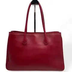 極美品 MONTOWA モントワ　ハンドバッグ　トートバッグ　レザー　レッド