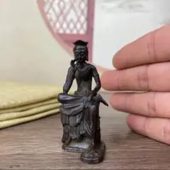 弥勒菩薩　銅像　ミニ仏像　仏教　お守り　全高約6.5cm B926