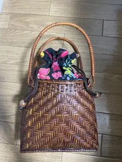 浴衣花柄　カゴバック