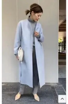 deuxieme classe Victorianリバーロングノーカラーコート