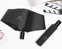 ☆大特価品☆ ワンタッチ自動開閉✨撥水&UVカット折りたたみ傘 ブラック