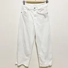 【美品】UNIQLO ユニクロジーンズ　ホワイトストレートデニム　コットン100