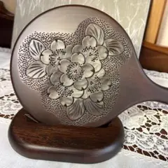 軽井沢彫り　一彫堂　桜　手鏡　新品　伝統工芸　軽井沢彫 手鏡 中 桜 ☆ - 軽井沢彫 一彫堂 オンラインショップ