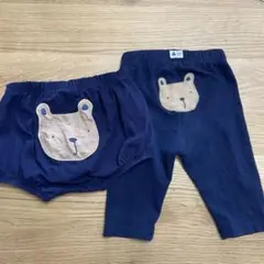 GAP クマ刺繍 ネイビー パンツ