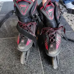 FILA インラインスケート 子供用　ブラック/レッド　17cm-20cm
