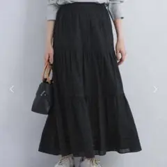 【未使用】グリーンレーベル ピンタックティアードスカート