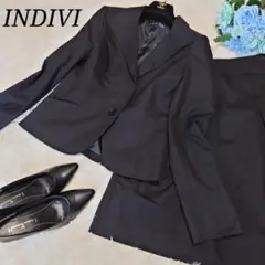 【美品】INDIVI インディヴィ フォーマル スーツ ストライプ