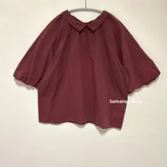 【美品】サマンサモスモス　前後2wayバルーンスリーブブラウス　レッド