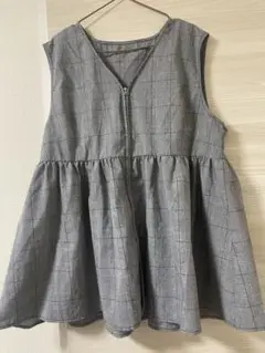 しまむら　チェック　ベスト　ジレ　4L