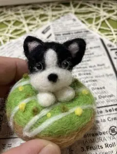 ハンドメイド☆フレブルちゃんドーナツ☆羊毛フェルト☆カップ付き☆プレゼントにも