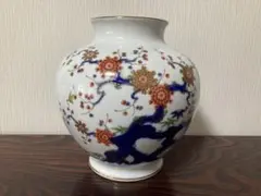 深川製磁 宮内庁御用達 菅窯 花瓶 柿文 柿絵 花器 花入 花生 フラワーベース 深川製磁 宮内庁御用達 菅窯 花瓶 柿文 柿絵 花器 花入 花生