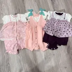 Kiss Drop ピンク フリルロンパース 70