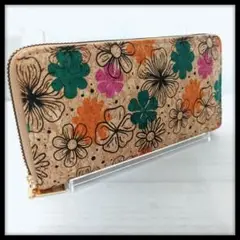 【新品未使用♪】 長財布 ハンドメイド　花柄 ラウンドファスナー