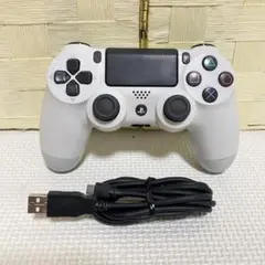 PS4 コントローラー デュアルショック4 ホワイト USB付 動作OK 125