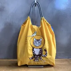 【美品】ボールアンドチェーン　バッグ　猫　ネコ　イエロー　トートバッグ