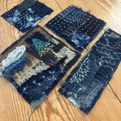 古布　藍染　襤褸　刺し子　⑥リメイク　補修　材料　ハンドメイド