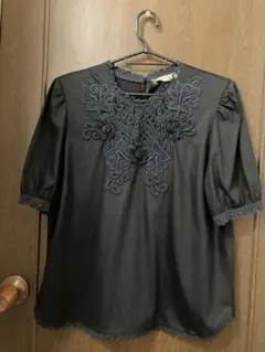 ドロシーブラウス半袖でレース刺繍入り