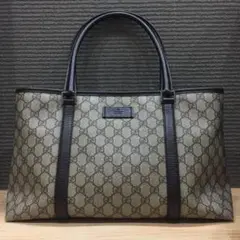 美品 GUCCI グッチ GGスプリーム トートバッグ ブラウン GGプラス