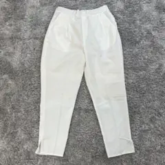 【ジャイロモトマチセレクション】M 白 パンツ ツータック おしゃれ着 春夏